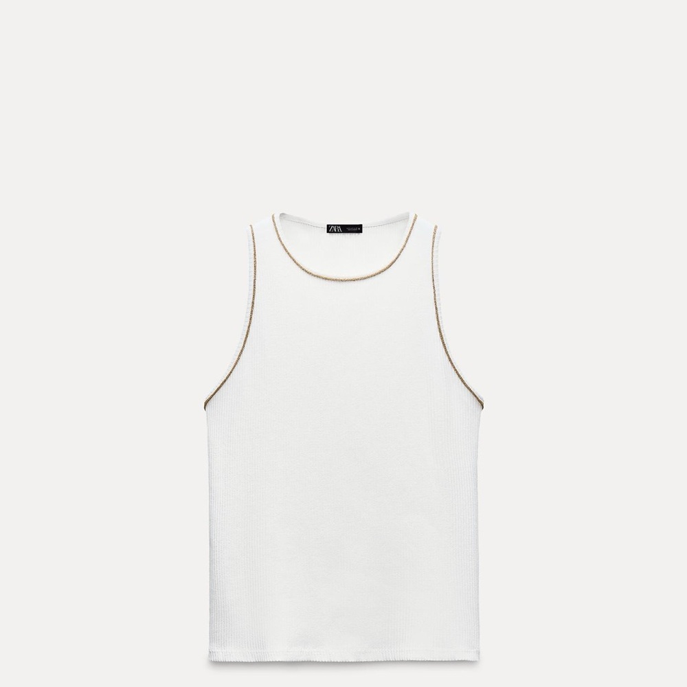 Zara White Sleeveless Top